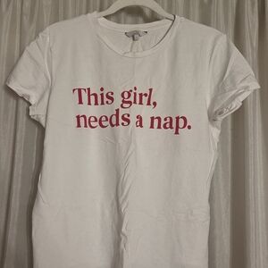 White Tee with Red Text